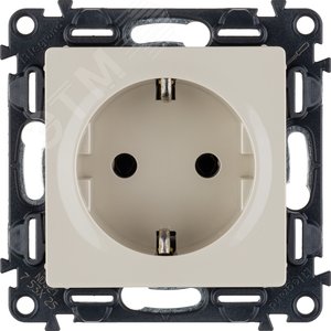 Valena LIFE Розетка силовая 2К+З 16А 250В винтовые зажимы слоновая кость