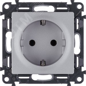 Valena LIFE Розетка силовая 2К+З 16А 250В винтовые зажимы алюминий (753625)
