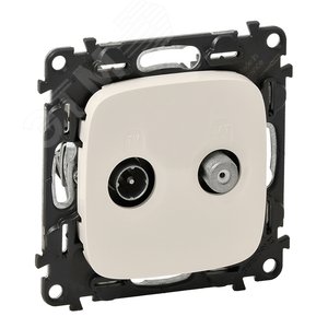 Valena ALLURE Розетка TV-SAT двухкабельная с лицевой панелью слоновая кость (753858)