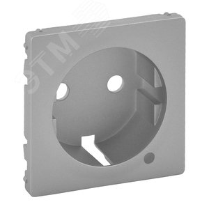 Valena LIFE Лицевая панель розетки 2К+З с линзой для подсветки/индикации Алюминий (754852)