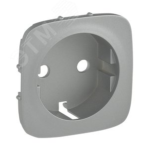 Valena ALLURE Лицевая панель для силовой розетки 2К+З с зажимами 6кв мм Алюминий (755257)