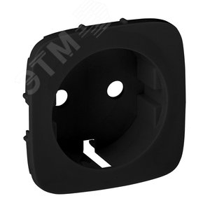 Valena ALLURE Лицевая панель для силовой розетки 2К+З с зажимами 6кв мм Антрацит (755258)