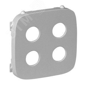 Valena ALLURE Лицевая панель для аудиорозетки банан двойной Алюминий (755297)