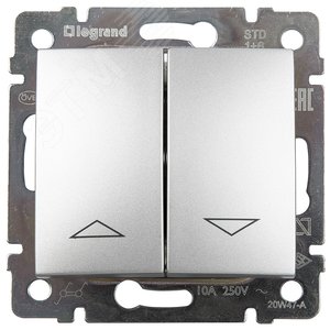 VALENA Выключатель для управления рольставнями алюминий (770104) - Legrand