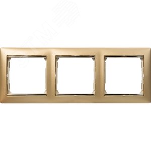 VALENA Рамка 3 поста горизонтальная матовое золото (770303) - Legrand