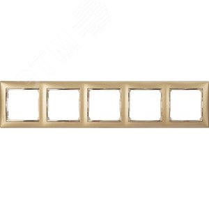 VALENA Рамка 5 постов горизонтальная матовое золото (770305)
