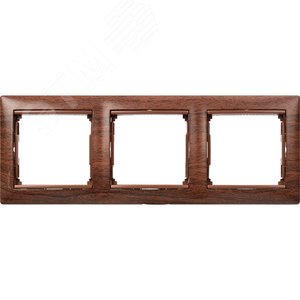 VALENA Рамка 3 поста горизонтальная тонированное дерево