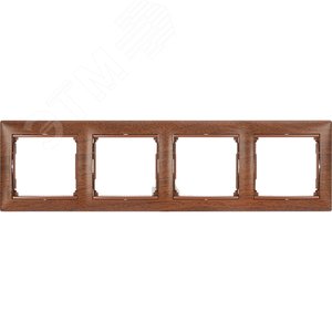 VALENA Рамка 4 поста горизонтальная тонированное дерево (770314)