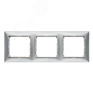 VALENA Рамка 3 поста горизонтальная матовый алюминий (770333)