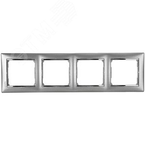 VALENA Рамка 4 поста горизонтальная матовый алюминий (770334)