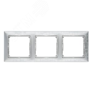VALENA Рамка 3 поста горизонтальная алюминий модерн (770343)