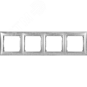 VALENA Рамка 4 поста горизонтальная алюминий модерн (770344)