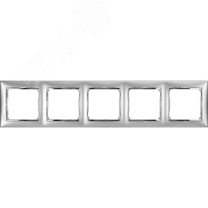 VALENA Рамка 5 постов горизонтальная алюминий/серебро (770355)
