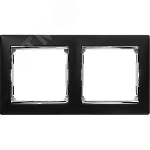 VALENA Рамка 2 поста горизонтальная ноктюрн/серебро (770392)