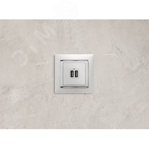 VALENA Розетка двойная USB белая (770470) - фото 2