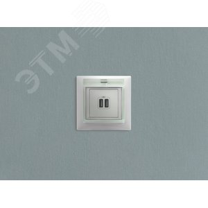 VALENA Розетка двойная USB белая (770470) - фото 4