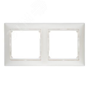 VALENA Рамка 2 поста горизонтальная жемчужная (770472)