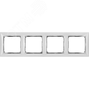 VALENA Рамка 4 поста горизонтальная елая/серебро