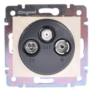 Розетка телевизионная TV/R/SAT звезда слоновая кость - Legrand