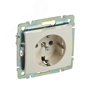 VALENA Розетка с заземлением 2К+З слоновая кость (774384)
