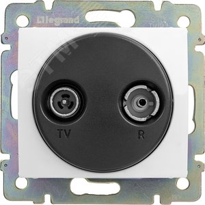 VALENA Розетка TV-FM проходная в рамку белый (774434)