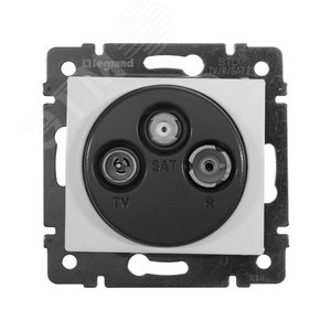 VALENA Розетка телевизионная TV-FM-SAT оконечная в рамку белая 10дБ