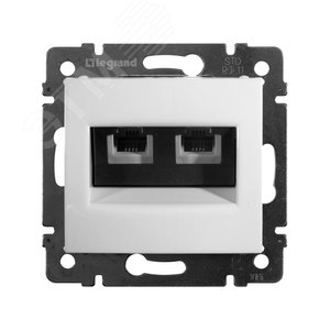 VALENA Розетка телефонная RJ11х2 в рамку белая (774439)