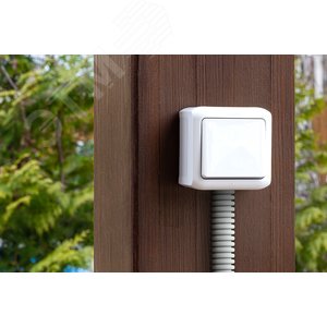 Выключатель одноклавишный, наружный IP44, 10А, белый (782300) - фото 2