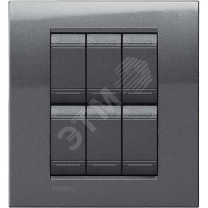 LivingLight. Рамка 'Сталь', итальянская модульность, 3+3 модуля