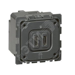 Celiane.Зарядное устройство с двумя USB-разьемами тип C-тип С 240В/5В 3000мА. (067466) - Legrand