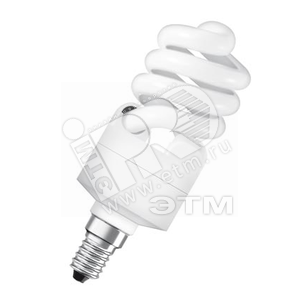 Лампа энергосберегающая КЛЛ 14/827 E14 D48х114 миниспираль Osram (646323) - LEDVANCE
