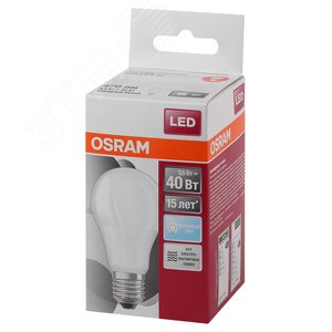 Лампа светодиодная LED 6Вт Е27 LS CLA40 FR дневной матовая грушевидная Osram - фото 3