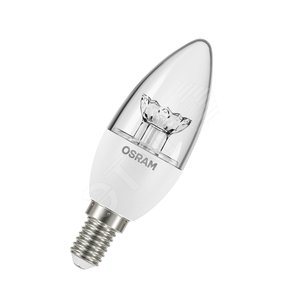 Лампа светодиодная LED 5.4Вт Е14 LS CLB40 тепло-белый прозрачная свеча Osram (971592) - LEDVANCE