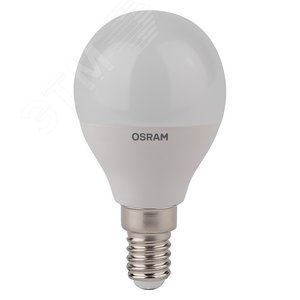 Лампа светодиодная LED 5Вт Е14 CLP40 FR белый, матовая шар OSRAM (4058075056923) 2