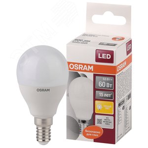 Светодиодная лампа LED STAR Classic P 6, матовая колба, Е14 LEDSCLP60 6, 5W/830 230VFR E1410X1RU | 4058075134294 | Osram