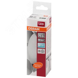 Лампа светодиодная LED 8Вт E14 CLB75 белый, матов.свеча OSRAM (4058075210714) 3