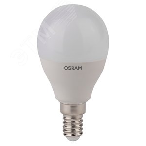 Лампа светодиодная LED 8Вт E14 CLP75 тепло-бел, матов.шар OSRAM (4058075210806) 2