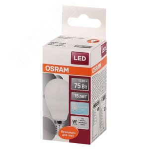 Лампа светодиодная LED 8Вт E14 CLP75 белый, матов.шар OSRAM - фото 3