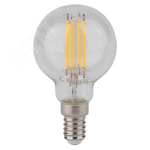 Лампа светодиодная LED 6Вт E14 CLP75 тепло-бел, Filament прозр.шар OSRAM (4058075218147) - фото 2