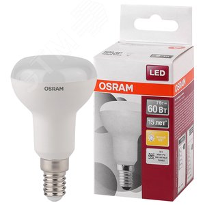 Лампа светодиодная LED 7Вт Е14 STAR R50(замена 60Вт), теплый белый свет Osram (4058075282544)