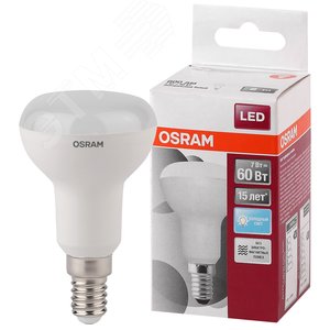 Лампа светодиодная LED 7Вт Е14 STAR R50(замена 60Вт), нейтральный белый свет Osram (4058075282575)