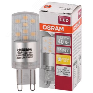 Лампа светодиодная LED 3,5Вт G9 STAR PIN40 (замена 40Вт), теплый белый свет Osram (4058075315822) - Osram