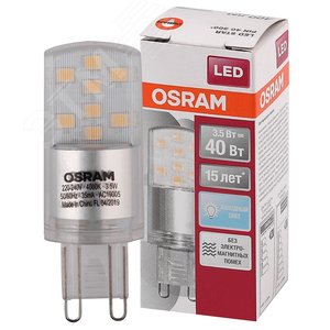 Лампа светодиодная LED 3,5Вт G9 STAR PIN40 (замена 40Вт),белый свет Osram (4058075315853) - Osram