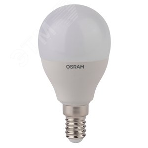 Лампа светодиодная LED 6,5Вт Е14 6500К  600лм шар 230V FR P (замена 60Вт) OSRAM LS (4058075467705) 2