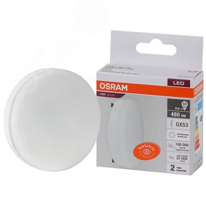 Лампа светодиодная LED 6 Вт GX53 4000К 480Лм таблетка 220 В (замена 50Вт) OSRAM - Osram