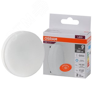 Лампа светодиодная LED 6 Вт GX53 6500К 480Лм таблетка 220 В (замена 50Вт) OSRAM - Osram