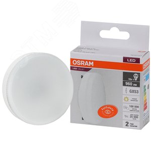 Лампа светодиодная LED 12 Вт GX53 3000К 960Лм таблетка 220 В (замена 100Вт) OSRAM - Osram