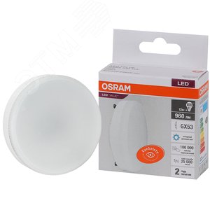 Лампа светодиодная LED 12 Вт GX53 6500К 960Лм таблетка 220 В (замена 100Вт) OSRAM - LEDVANCE