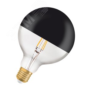 Лампа светодиодная LED 7W E27 Vintage 1906 CL GLOBE125 MIRROR BLACK,теплый,прозр с зерк эл. Osram - LEDVANCE