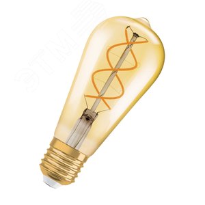 Лампа светодиодная LED 5W E27 Vintage 1906 CL Edison,филамент,GOLD,теплый белый свет Osram (4058075092112)